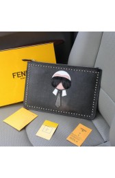 Imitation High Quality Fendi KARLITO Clutch Original Leather FD20159 Black VS02221