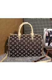 Imitation Louis Vuitton Embroider Leather Speedy Bandouliere 30 M40762 White VS02850