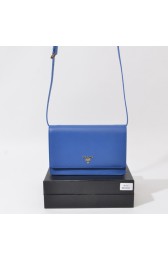 Imitation Luxury Prada Saffiano Leather Crossbody Wallet Bag 1M1361 in Blue with Gold Hardware XZ VS03430