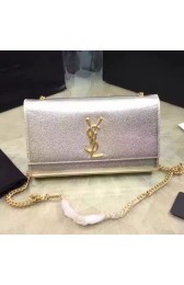 Imitation Medium Monogram Saint Laurent Tassel Satchel in Gold Metallic Leather 354021 VS03953