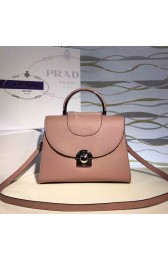 Imitation Prada Arcade Calf Leather Tote Bag Light Red 1BD060 VS06790