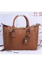 Imitation Prada Grainy Leather Tote Bag BN0920 Wheat VS07007