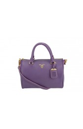 Imitation Prada Original Calfskin Leather Boston Bags BL0610 in Purple XZ VS05768