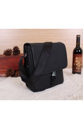 Imitation Prada Original Grainy Leather Messenger Bag VA0770 Black VS01067