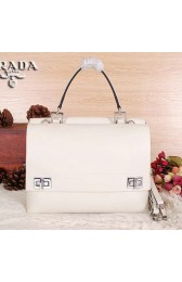 Imitation Prada Original Leather Tote Bags BN9005 White VS07149