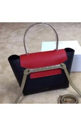 Imitation Quality Celine Small Belt Bag Original Leather CLA98311S Black&Red VS07116
