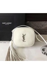 Imitation Saint Laurent Monogram Blogger Bag in Off-white Leather 425317 VS05626