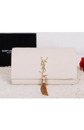 Imitation Yves Saint Laurent Classic Monogramme Tassel Clutch Bag Y7138 White VS08876