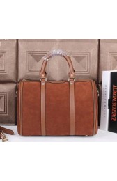 Knockoff 1:1 Gucci Suede Leather Medium Boston Bags 247205 Brown VS02971