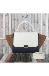 Knockoff AAA Celine mini Trapeze Bag Original Nubuck Leather CTA3345 White&Black&Wheat VS01117