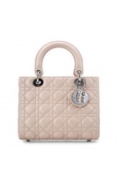 Knockoff AAA Lady Dior Bag mini Bags Light Pink Original Sheepskin Leather D44551 Silver VS07854