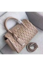 Knockoff Best Miu Miu Matelassse Nappa Leather Top Handle Bag Beige 5BB003 VS06396
