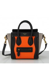 Knockoff Celine Luggage Nano Bag Original Leather CL88029 Orange&Black&Grey VS08587