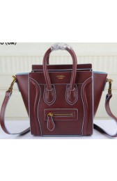 Knockoff Celine Luggage Nano Bag Original Leather CT3308S Burgundy VS02248