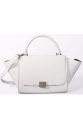 Knockoff Celine mini Trapeze Top Handle Bag Smooth Leather C88039 White VS07258