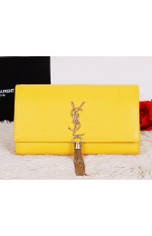 Knockoff Cheap Yves Saint Laurent Classic Monogramme Tassel Clutch Bag Y7138 Yellow VS09824