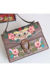 Knockoff Fashion Gucci Dionysus Embroidered Owl Shoulder Bag Brown 400235 VS01560