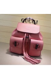 Knockoff Gucci Bamboo Leather Backpack Cherry Pink 370833 VS02787