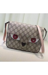 Knockoff Gucci Children's GG Supreme Cat Messenger Bag 410806 Rose VS04445