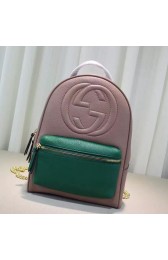 Knockoff Gucci Soho Leather Chain Backpack Pink and Green 431570 VS06058
