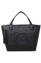 Knockoff Gucci Soho Original Leather Top Handle Bag 369176 Black VS05665