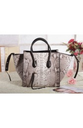Knockoff Luxury Celine Luggage Phantom Square Tote Bag 3341 in Grey Real Snake Leather YD VS08779