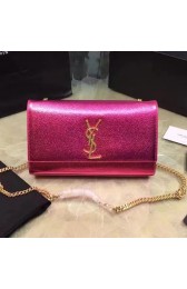 Knockoff Medium Monogram Saint Laurent Tassel Satchel in Rose Metallic Leather 354021 VS05433