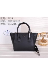Knockoff Prada Original Leather Tote Bags BN2625 Black VS00644