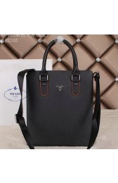 Knockoff PRADA Saffiano Leather Business Tote Bag 500463 Black VS06863