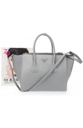 Knockoff Prada Smooth Calfskin Leather Tote Bags BN2619 Grey VS08955
