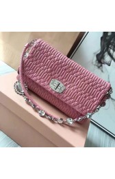 Knockoff Quality Miu Miu Crystal Nappa Leather Shoulder Bag Pink 5BD169 VS02053