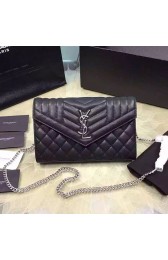 Knockoff Saint Laurent Monogram Chain Wallet In In Black Original Calfskin 437473 VS04188