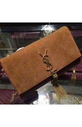 Knockoff Yves Saint Laurent Wheat Suede Monogram Tassel Bag Wheat Y221240 VS08900