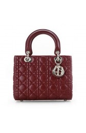 Lady Dior Bag mini Bag Burgundy Original Sheepskin Leather D44551 Gold VS03527