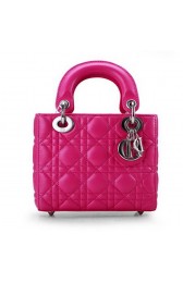 Lady Dior Bag Nano Bag Rose Original Leather D44552 Silver VS00613