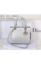 Lady Dior Bags in Patent Leather D5432 Silver VS00278