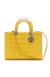 Lady Dior Medium Bag Sheepskin Leather CD6323 Yellow VS08486