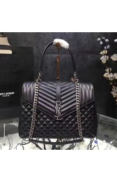 Large Soft Envelope Monogram Saint Laurent Shoulder Bag Black 436694 VS08911