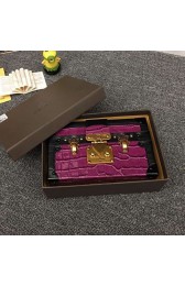 Louis Vuitton Crocodile Brillant Petite Malle N91994 Purple VS01037