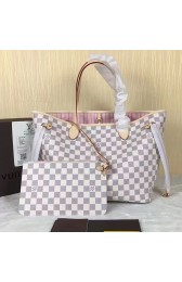Louis Vuitton Damier Azur Canvas Neverfull MM N41605 Pink VS06499