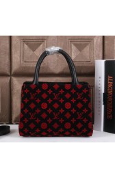 Louis Vuitton Flannelette Leather Tote Bag M03639 Black VS03581