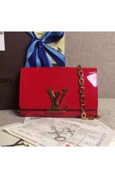 Louis Vuitton Patent Calfskin Chain Louise MM M94268 Red VS04066