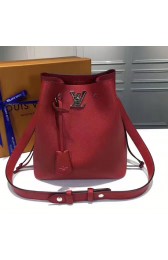 Louis Vuitton Soft Calfskin Lockme Bucket Red M54677 VS05740