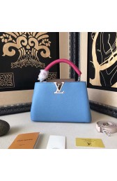 Louis Vuitton Taurillon Leather Capucines PM Blue and Grey M42237 VS04247