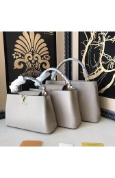 Louis Vuitton Taurillon Leather Capucines PM Grey N92800 VS08350