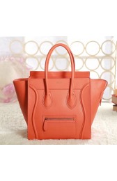 Luxury Celine Micro Luggage 3307 in Orange Original Leather YD VS06336
