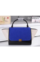 Luxury Celine Trapeze Bag Suede Leather CL6608 Blue&Black&White VS09424