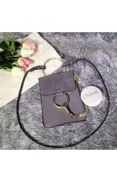 Luxury Chloe Faye Mini Suede Leather Crossbody Bag Grey 3S1229 VS08705