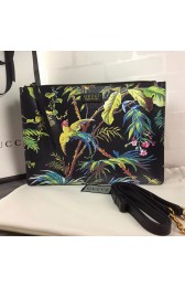 Luxury Gucci Tropical Print Leather Messenger Bag 429016 VS02637