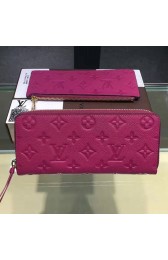 Luxury Imitation Louis Vuitton Monogram Empreinte Clemence Wallet Fuchsia M60171 VS05165